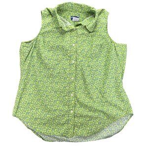 Venezia Jeans Womens Sleeveless Floral Button-Up Blouse Size 18/20